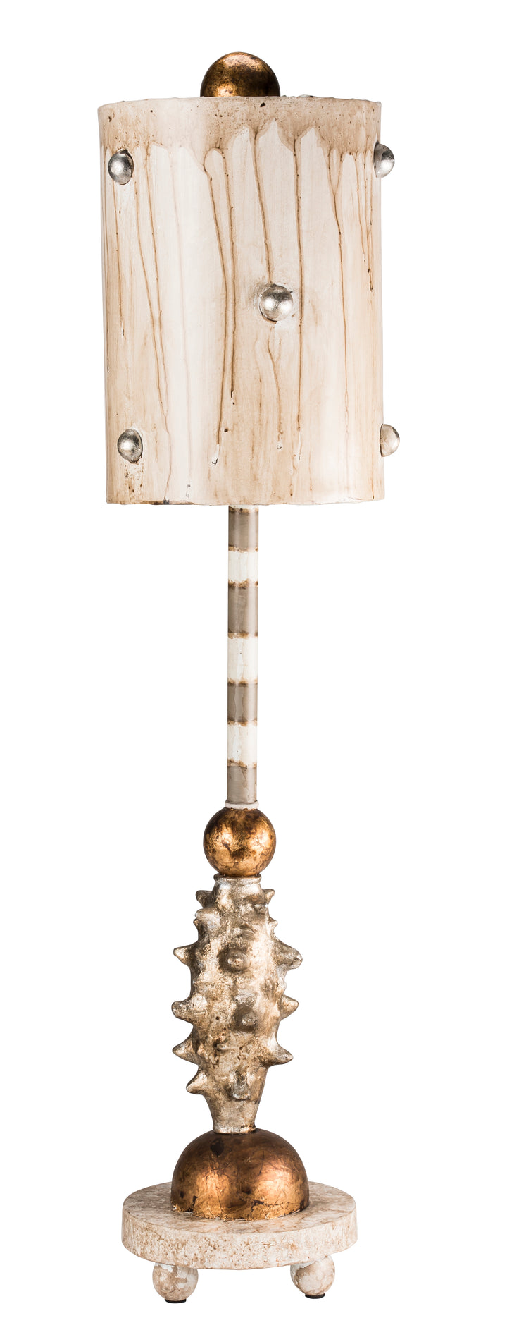 Lucas McKearn Pome Creamy Gold and Silver Accent Table Lamp (TA1032)