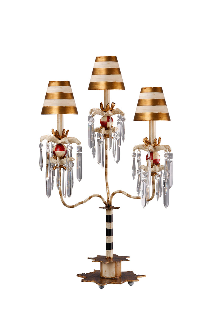 Birdland III Table Lamp 3 Light Striped Lighting Fixture (TA1057-3)