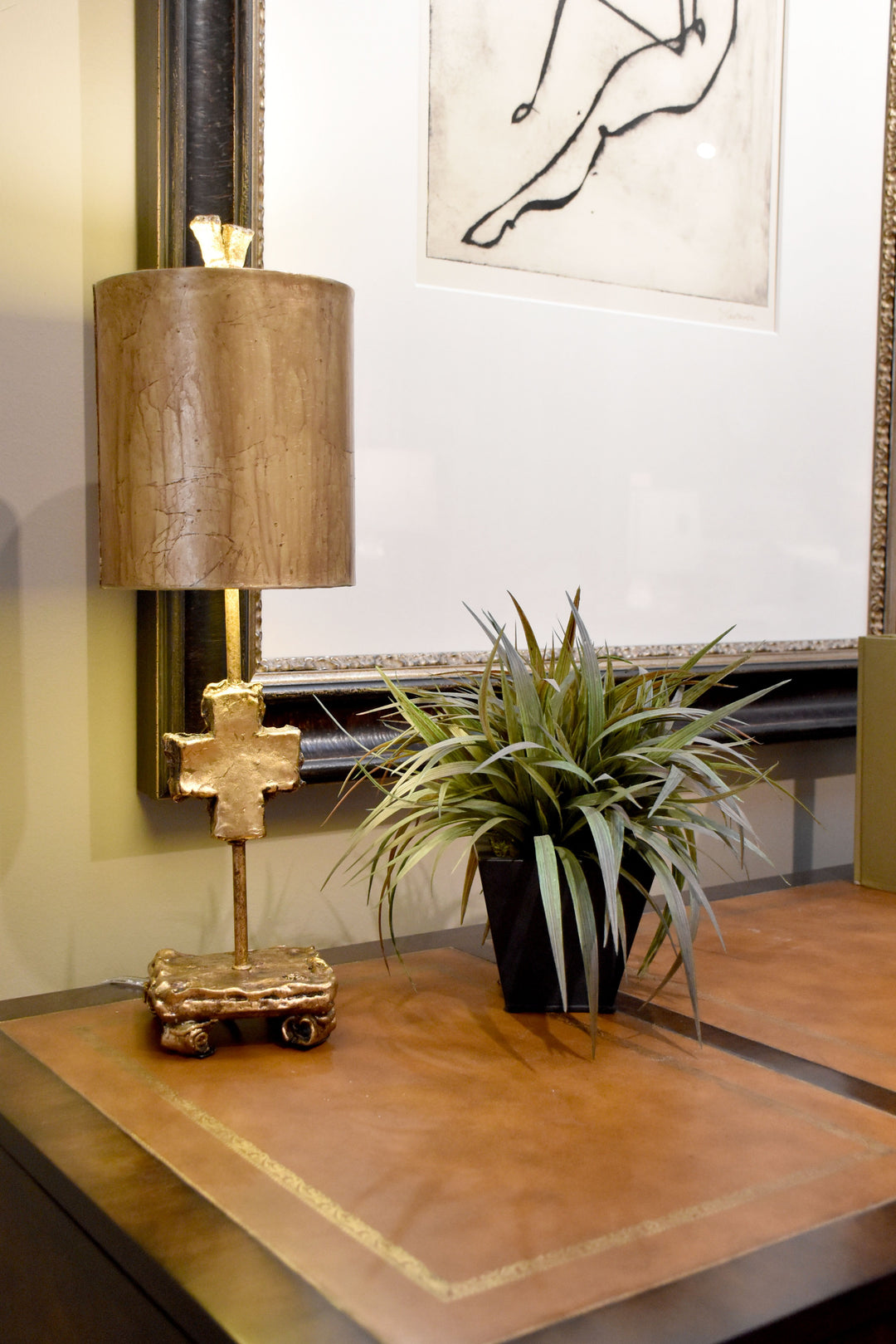 Cross Gold Accent Table Lamp in Lucas McKearn's Distressed Finish (TA1233)