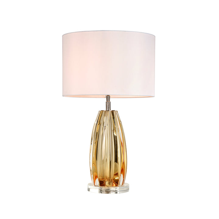 Cognac Amber Finished Glass Accent Table  Lamp (TLG3119)