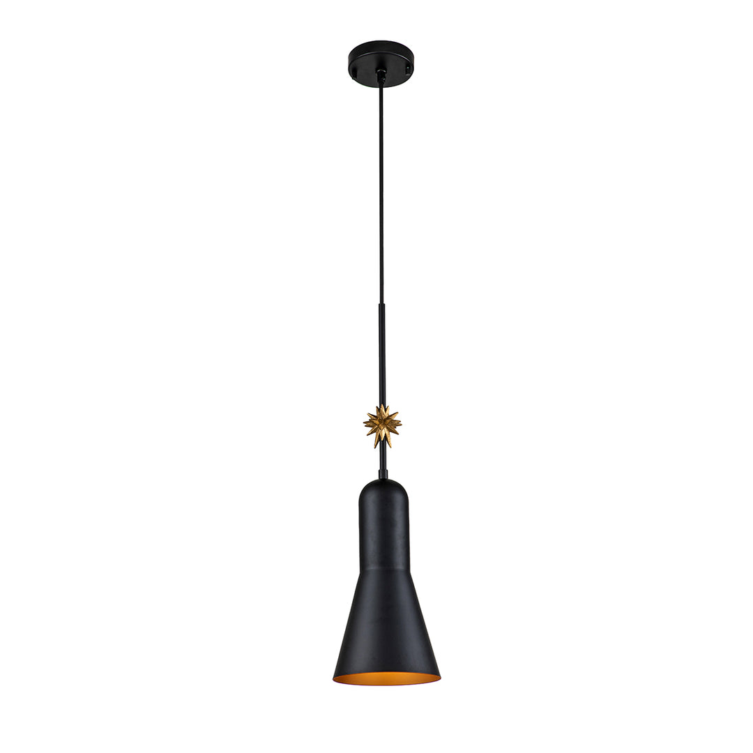 Etoille Large Black Pendant with Star (PD00115B-1)