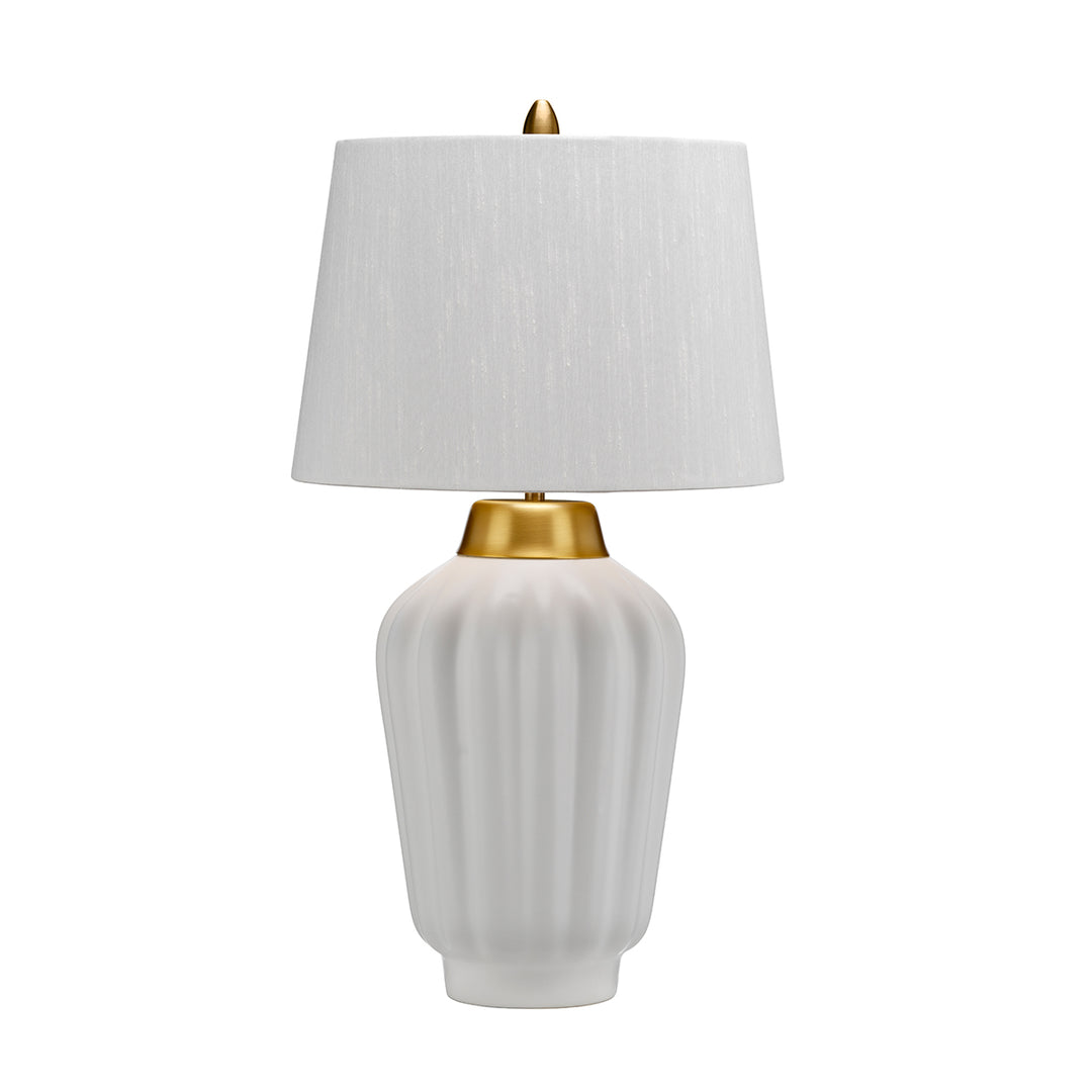 Bexley Table Lamp in White and Brushed Brass (QN-BEXLEY-TL-WBB)