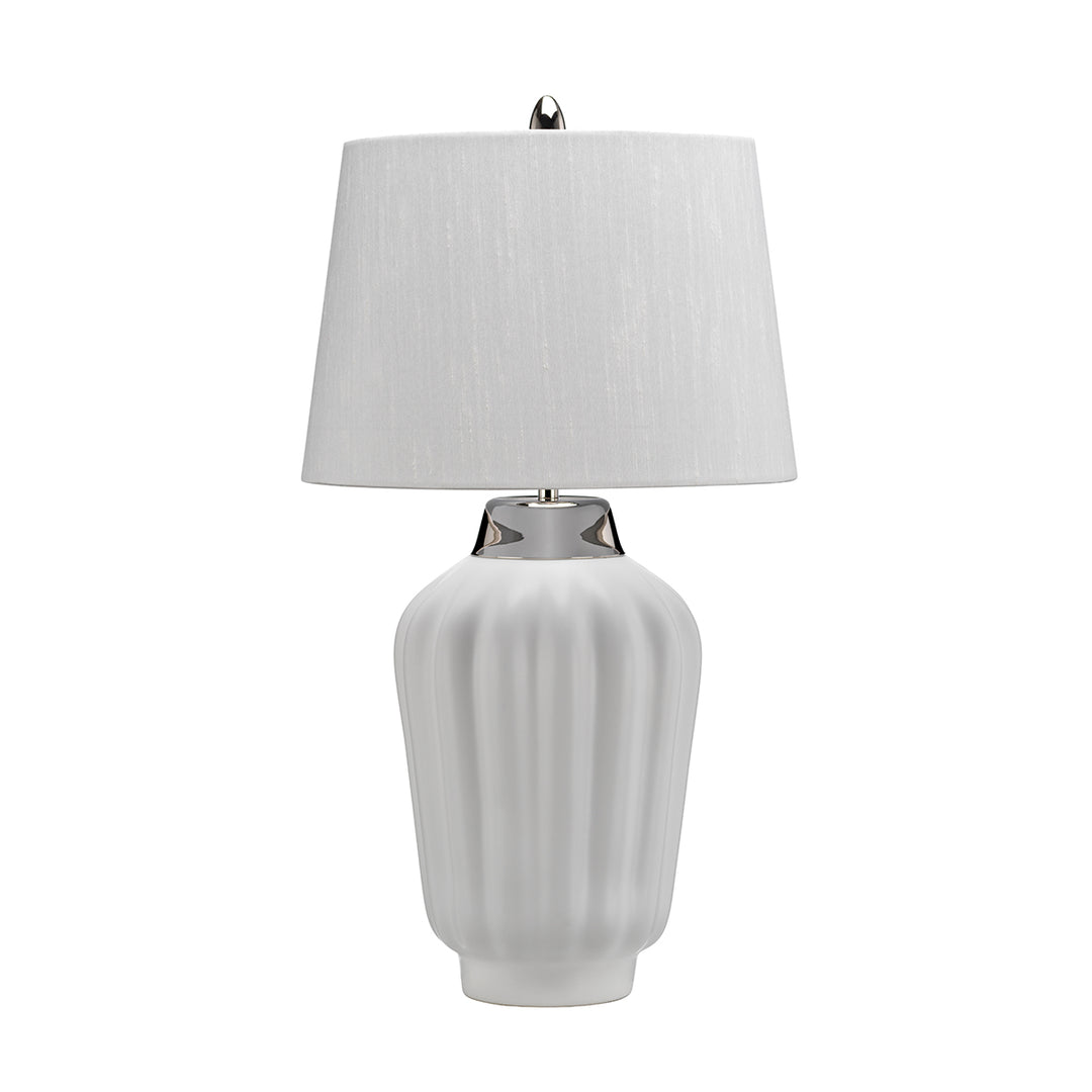 Bexley Table Lamp in White and Polished Nickel (QN-BEXLEY-TL-WPN)