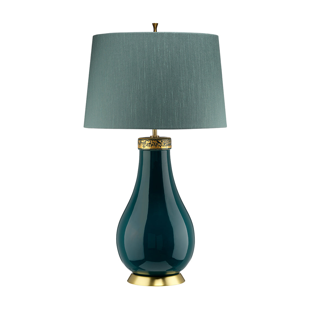 Havering Table Lamp in Azure Turquoise and Aged Brass (QN-HAVERING-TL)