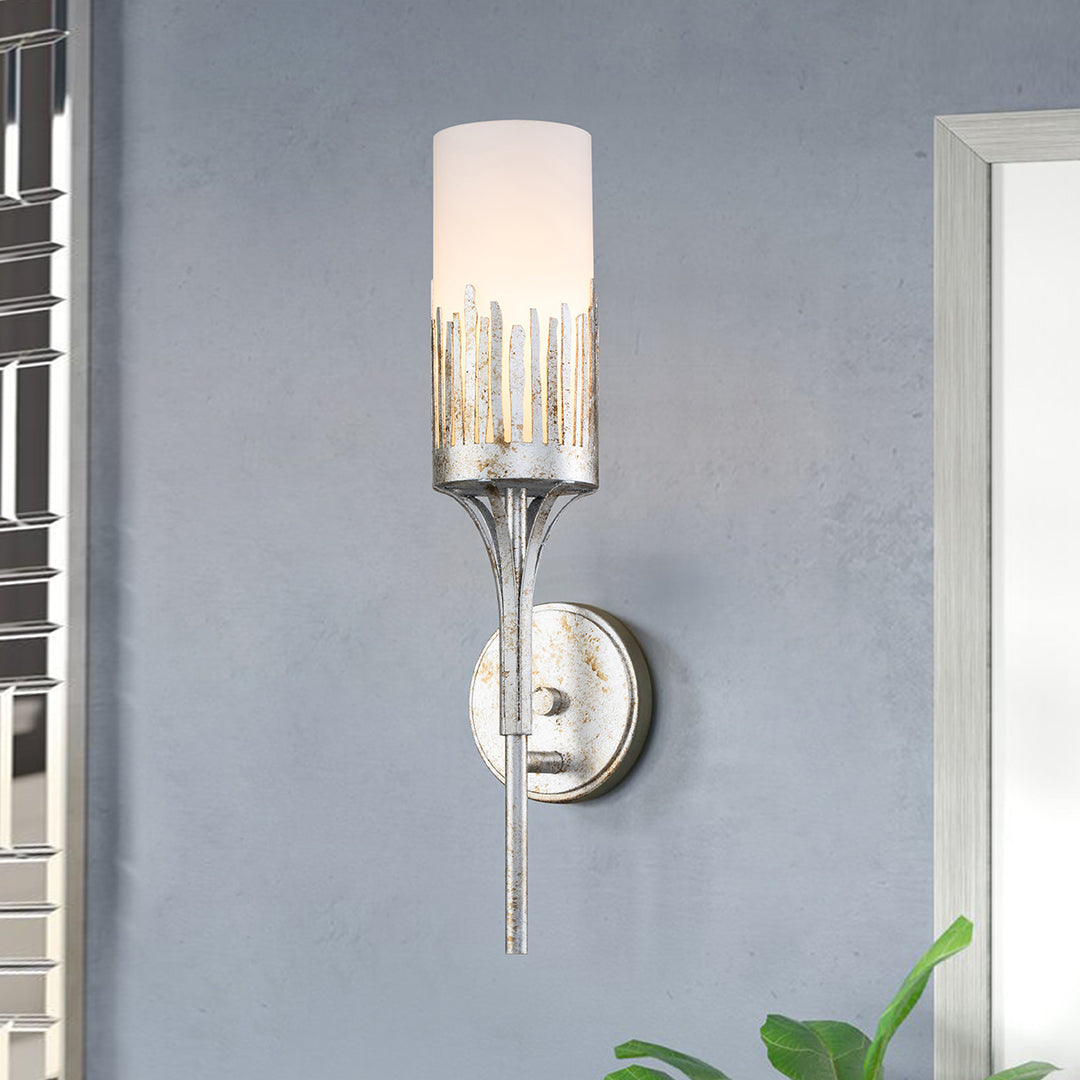 Manor 1 Light Sconce in Silver Leaf (SC10508S-1)