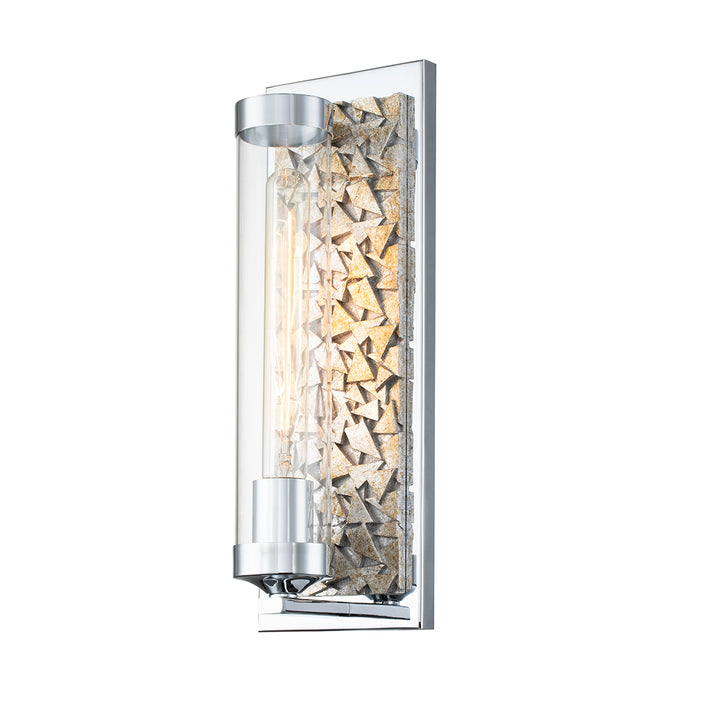 Elysian 1 Light Sconce in Polished Chrome and Silver Leaf (SC10509PC-1)