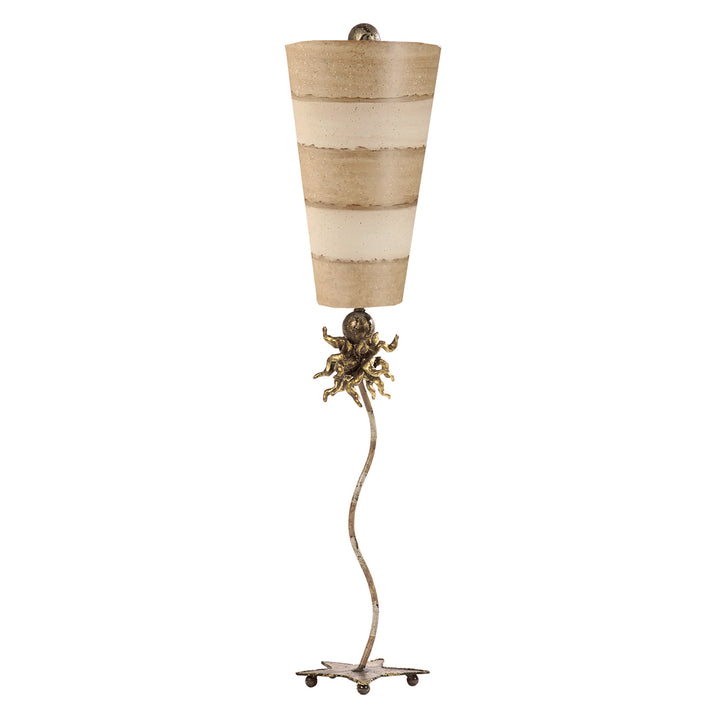 Anemone Lucas Mckearn Tall Buffet Table Lamp With Striped Shade Gold and Silver (TA1006)