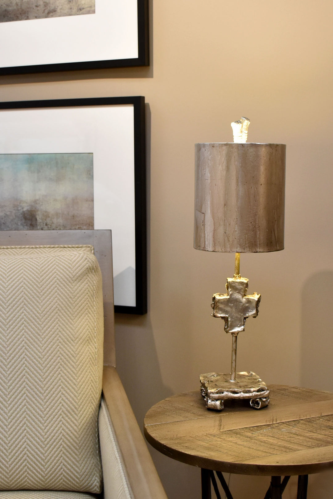 Cross Silver Table Lamp In Lucas McKearn's Distressed Finish (TA1234)