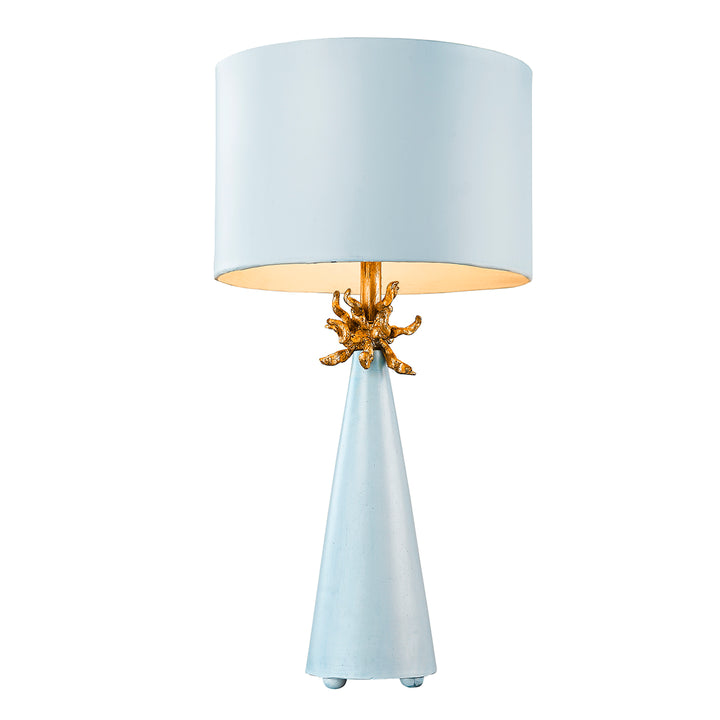 Neo Light Blue Grey Buffet Table Lamp with Distressed Gold accents By Lucas McKearn (TA1259)