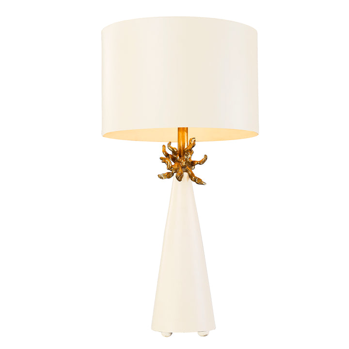 Neo White Buffet Table Lamp with Distressed Gold accents By Lucas McKearn (TA1260)