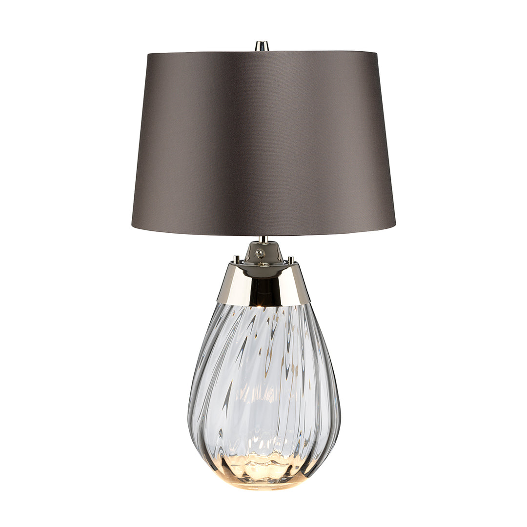 Small Lena Table Lamp in Smoke with Brown Shade (TLG3026S)