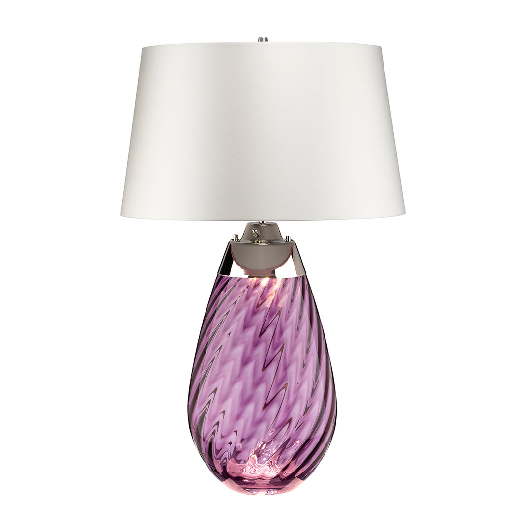 Large Lena Table Lamp in Plum with Off White Satin Shade (TLG3027L-OWSS)